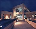Image of the National Weather Center at night from the OUN website