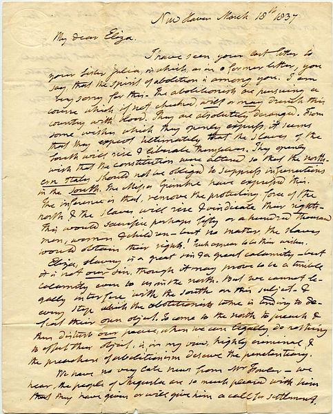 File:Noah Webster letter to Eliza Webster on abolitionism 1837.jpg