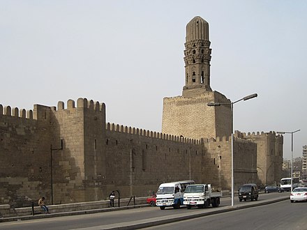 Walls between the Bab al-Nasr and Bab al-Futuh gates in Cairo. The gates and walls were rebuilt in stone by Badr al-Jamali in 1087.