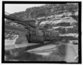 Oblique overview, looking west-southwest, of north side of diversion dam, showing eastern profiles of towers, piers, and rollers. Headworks in background - Grand Valley Diversion Dam, HAER CO-90-7.tif