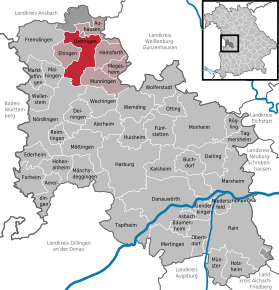 Poziția localității Oettingen in Bayern