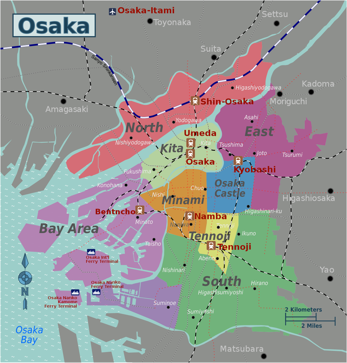 Bản đồ thành phố Osaka 2024 sẽ giúp du khách khám phá tất cả những điểm đến hấp dẫn trong thành phố, trải nghiệm văn hóa đặc trưng và nếm thử món ăn ngon tuyệt của đất nước Nhật Bản. Hãy đắm mình vào không gian đầy sáng tạo và tính đa dạng của Osaka, một trong những thành phố sôi động nhất thế giới.