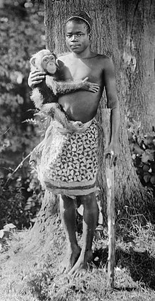 Ota Benga, who was featured as a human exhibit in New York, 1906 Ota Benga at Bronx Zoo.jpg