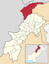 Map of Khyber Pakhtunkhwa with Chitral District highlighted