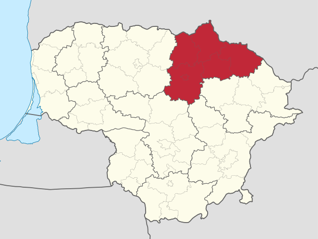 Паневежский уезд на карте