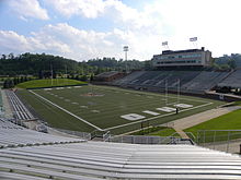 Peden Stadium, home to the Ohio Bobcats football team, was built 1929 and is among the oldest football venues. Peden Stadium Interior.jpg