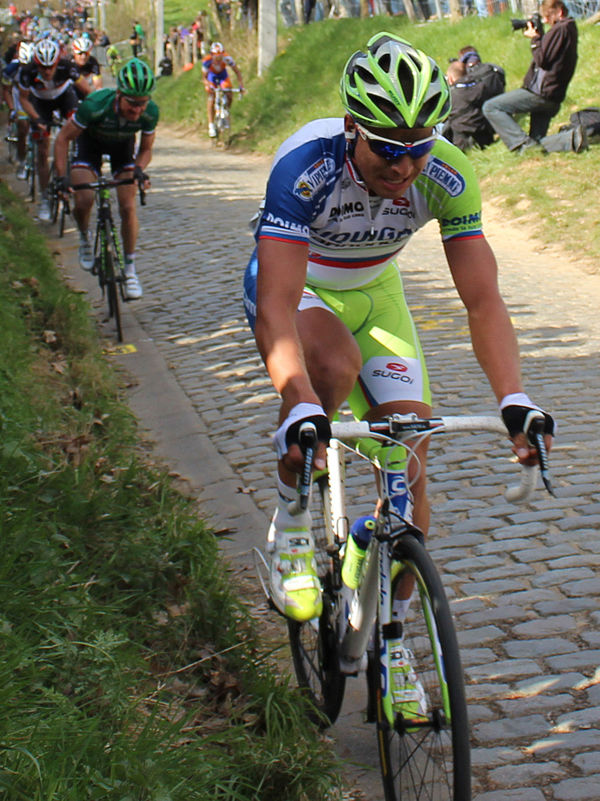 Sagan at the 2012 Tour of Flanders, where he finished in fifth place.