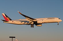 Philippine Airlines, the country's flag carrier Philippines Airbus A350-900 RP-C3506.jpg