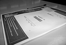 PISA test documents on a school table (Neues Gymnasium, Oldenburg, Germany, 2006) Pisatest.jpg