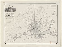 Plan de la ville de Saint-Quentin en 1860