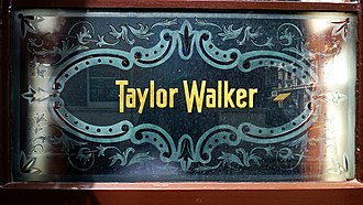 Taylor Walker name preserved in the glass of the Plough pub in London's Bloomsbury district. Plough, Bloomsbury, WC1 (4389683418).jpg