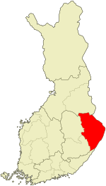 North Karelia on a map of Finland