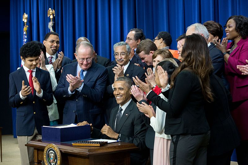 The Every Student Succeeds Act was signed into effect in 2015.^[[Image](https://en.wikipedia.org/wiki/File:President_Barack_Obama_signs_Every_Student_Succeeds_Act_(ESSA).jpg) is in the public domain]