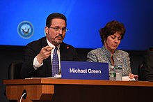 Michael Green speaking in a panel discussion at the U.S. Naval War College Professor Michael J. Green.jpg