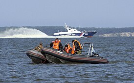 RIAN archive 942200 Border guards of the Federal Security Service pursuing trespassers of the maritime boundary during exercises in Kaliningrad region.jpg