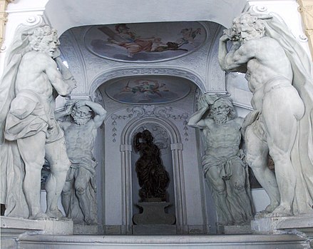 The Riesenbau's namesake giants in its vestibule