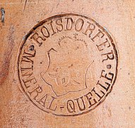 Seal of a mineral water bottle of "ROISDORFER MINERAL-QUELLE", Bornheim-Roisdorf.