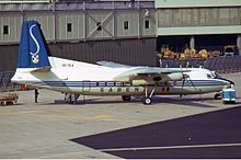Fokker F27 Friendship de Sabena en el aeropuerto de Ámsterdam-Schiphol (1972)