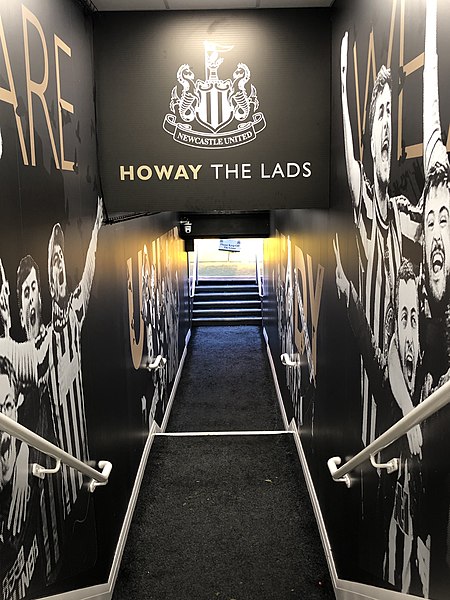 Entrance to the pitch from beneath the Milburn Stand.