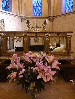 The incorrupt body of Saint Bernadette, seer of Our Lady of Lourdes apparitions.