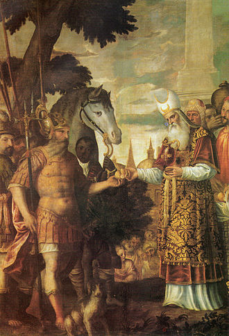 Pietro Marone, The Meeting of Abraham with Melchizedek , Church of San Lorenzo, Brescia, Italy San lorenzo brescia pietro marone.jpg