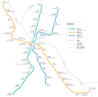 Sapporo Municipal Subway rubber-tyred rail system in Sapporo, Japan