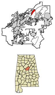 Shelby County Alabama Incorporated and Unincorporated areas Shoal Creek Highlighted 0169978.svg