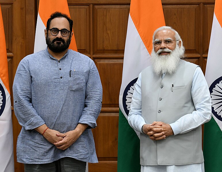 File:Shri Rajeev Chandrasekhar calls on the Prime Minister, Shri Narendra Modi, at 7, Lok Kalyan Marg, New Delhi on July 07, 2021.jpg