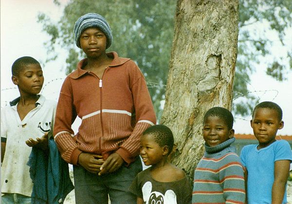 Children in a township near Cape Town in 1989