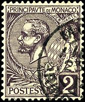 A 2 centimes stamp, issued in 1891 Stamp Monaco 1891 2c.jpg