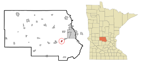 Stearns County Minnesota Incorporated and Unincorporated areas Rockville Highlighted.svg