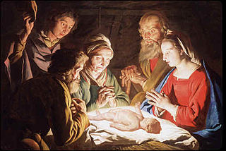 <i>Adoration of the Shepherds</i> (Stom) Painting series by Matthias Stom