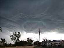 Hail storm clouds above Brunswick Heads, 2007 Storm Brunswick Heads091007.jpg