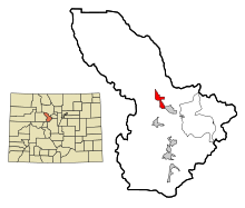 Summit County Colorado Incorporated a Unincorporated areas Silverthorne Highlighted.svg