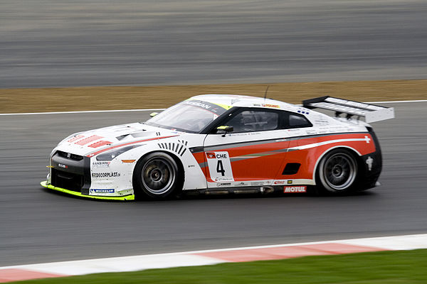 Nissan GT-R GT1s were entered by the Swiss Racing Team (pictured) and Sumo Power GT