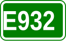 A 932-es európai út jele