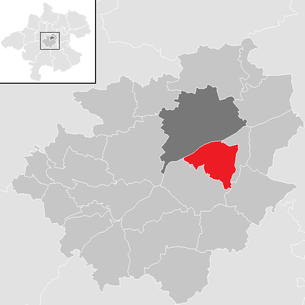 Umístění obce Thalheim bei Wels ve čtvrti Wels-Land (klikatelná mapa)