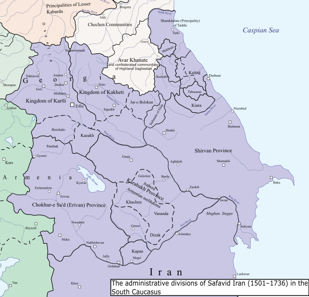 File:The Administrative Divisions of Safavid Iran in the the South Caucasus.svg