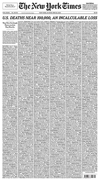 File:The New York Times, front page 24 May 2020.jpg