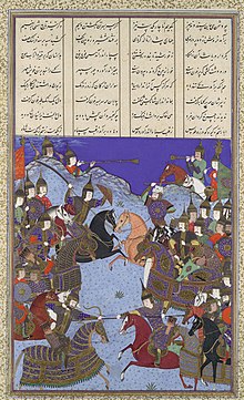 The Night Battle of Kai Khusrau and Afrasiyab,Painting attributed to Bashdan Qara (active ca. 1525–35)-Painting ; (H. 30.8 x W. 18.4 cm).jpg