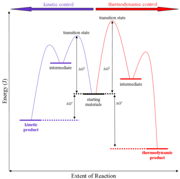 Thermodynamic versus kinetic reaction control