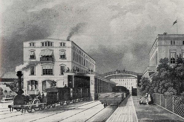 The Potsdam Railway station in Berlin in 1843
