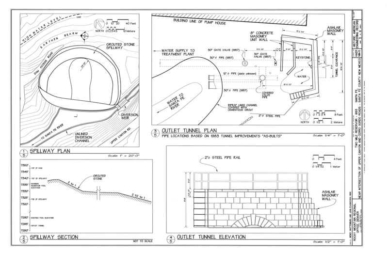 File:Two Mile Reservoir, Santa Fe River, intersection of Canyon and Cerro Gordo Roads, Santa Fe, Santa Fe County, NM HAER NM,25-SANFE,11- (sheet 5 of 6).tif