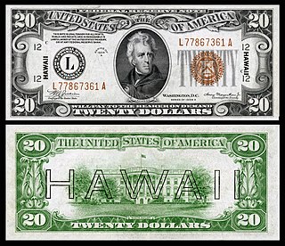<span class="mw-page-title-main">Hawaii overprint note</span> Modified US bank note used in Hawaii during World War II