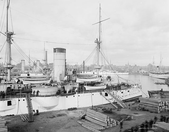 USS Texas at Brooklyn Navy Yard circa 1903