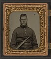 Unidentified soldier in Union uniform with large Bowie knife on belt LOC 5228556593.jpg