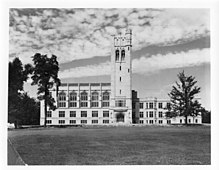 A photograph (c. 1924) of the Arts Building (now University College) at the University of Western Ontario University College 1924.jpg