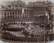 Picture from the unveiling ceremony on May 6, 1885.