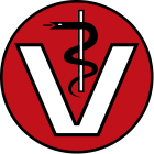 Äskulapstab im „V“ als Symbol der Veterinärmedizin