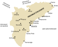 Villes de la province d'Alicante